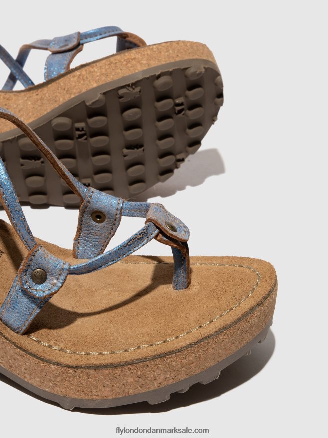 Fly London Kvinder t-strop sandaler gosh X84ZLZ520 blå