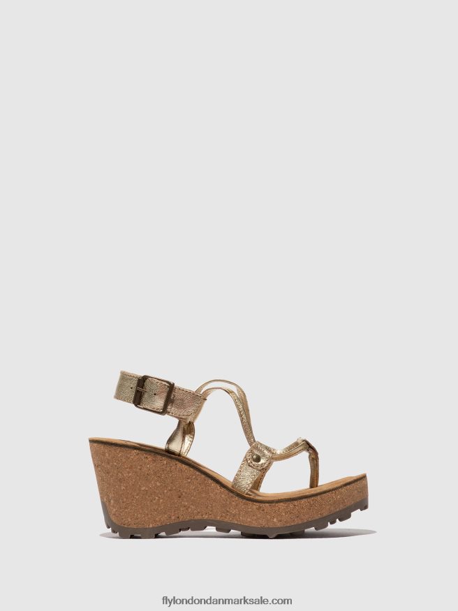 Fly London Kvinder t-strop sandaler gosh X84ZLZ521 guld
