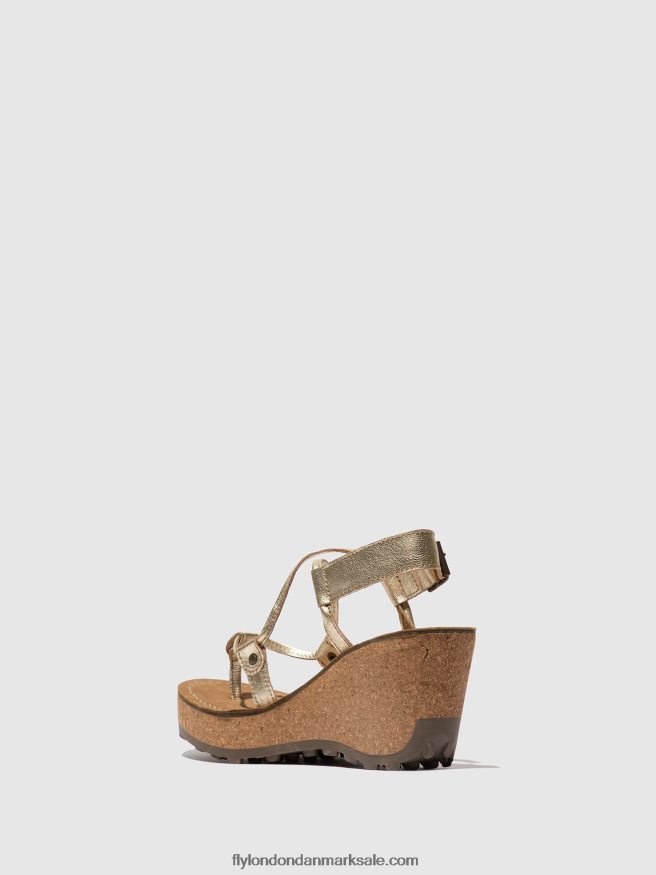 Fly London Kvinder t-strop sandaler gosh X84ZLZ521 guld