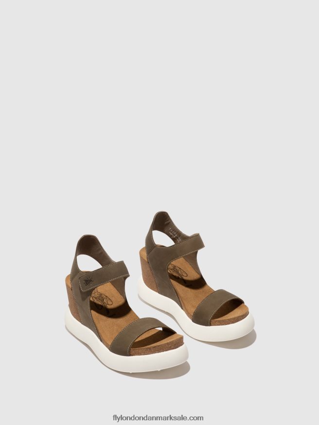 Fly London Kvinder velcro sandaler gogo967 X84ZLZ398 kaki