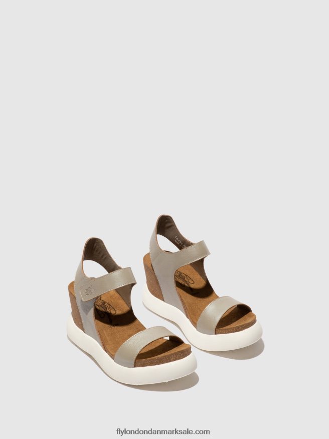 Fly London Kvinder velcro sandaler gogo967 X84ZLZ400 sølv
