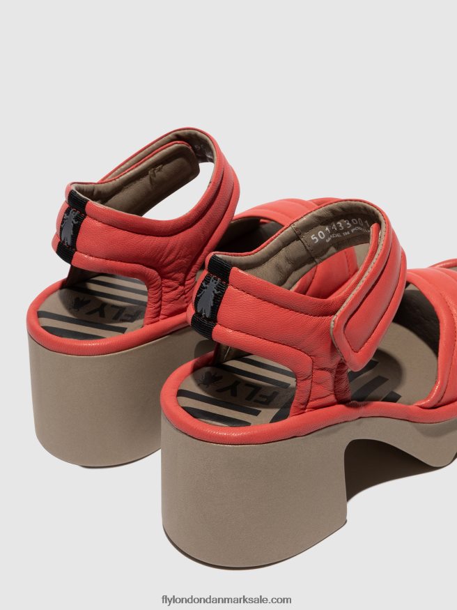 Fly London Kvinder velcro sandaler mank433 X84ZLZ402 hindbær
