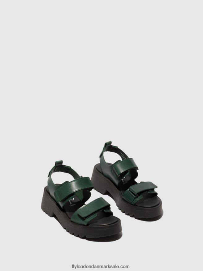 Fly London Kvinder velcro sandaler meka857 X84ZLZ392 benzin