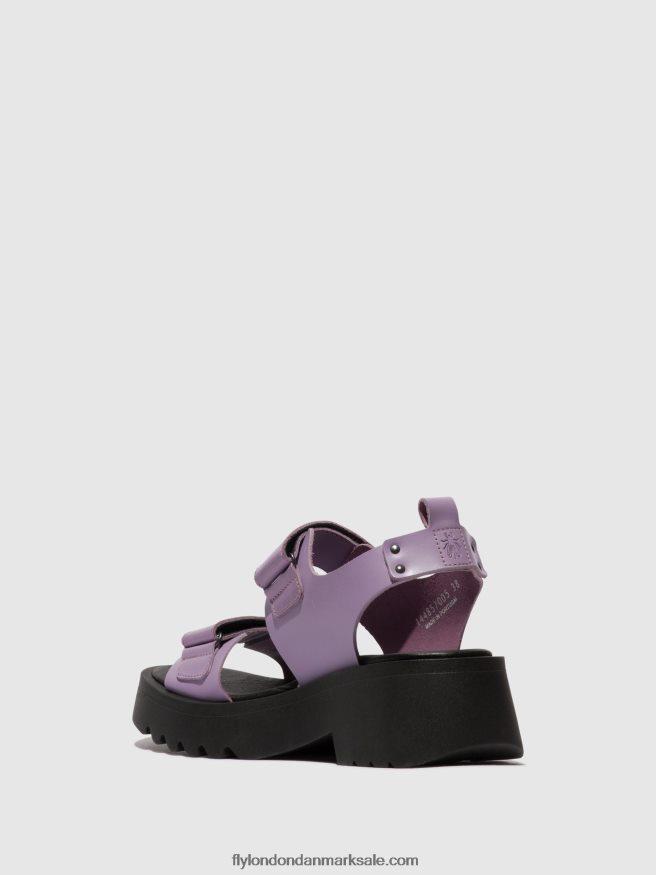 Fly London Kvinder velcro sandaler meka857 X84ZLZ393 violet