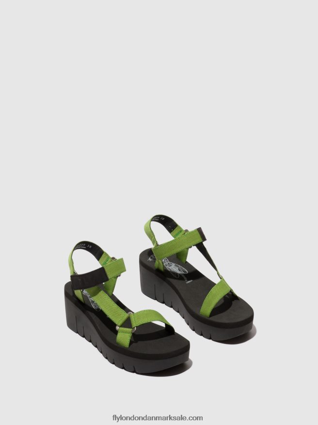 Fly London Kvinder velcro sandaler yefa726 X84ZLZ394 sort/avocado (sort