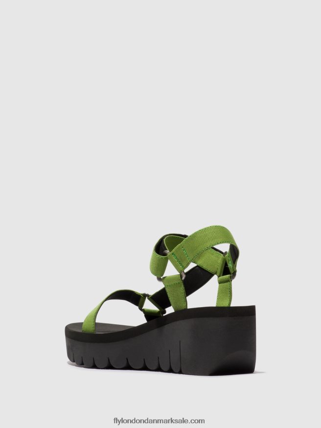 Fly London Kvinder velcro sandaler yefa726 X84ZLZ394 sort/avocado (sort