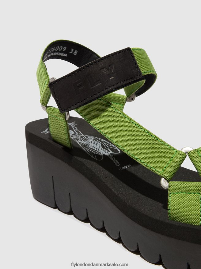 Fly London Kvinder velcro sandaler yefa726 X84ZLZ394 sort/avocado (sort