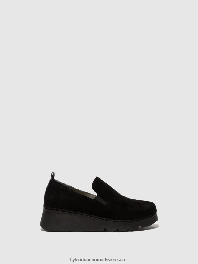 Fly London Kvinder slip-on sko pece406 X84ZLZ665 sort ruskind til børn