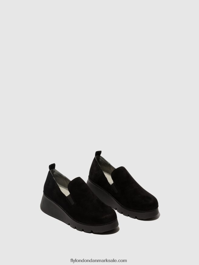 Fly London Kvinder slip-on sko pece406 X84ZLZ665 sort ruskind til børn