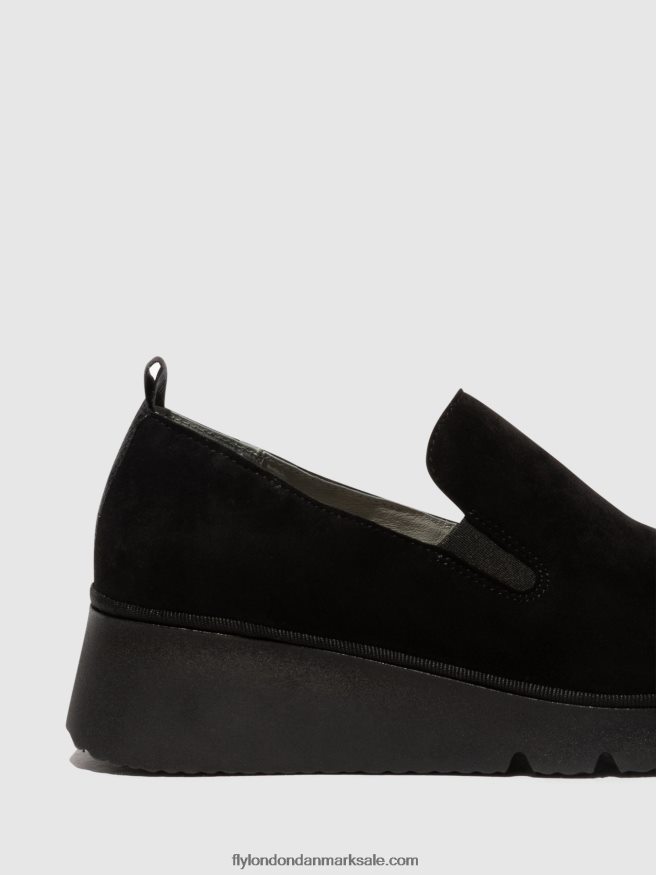 Fly London Kvinder slip-on sko pece406 X84ZLZ665 sort ruskind til børn