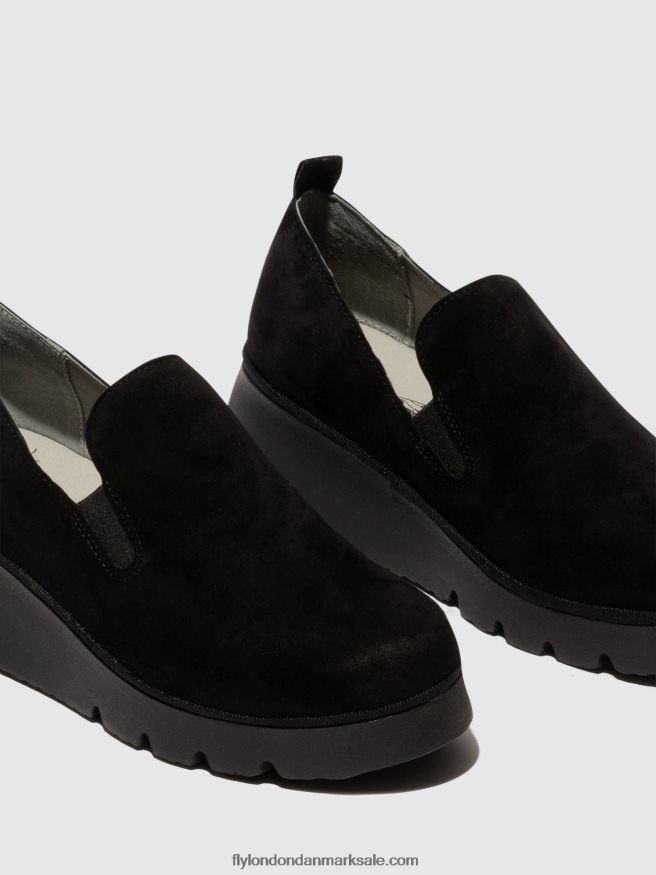 Fly London Kvinder slip-on sko pece406 X84ZLZ665 sort ruskind til børn