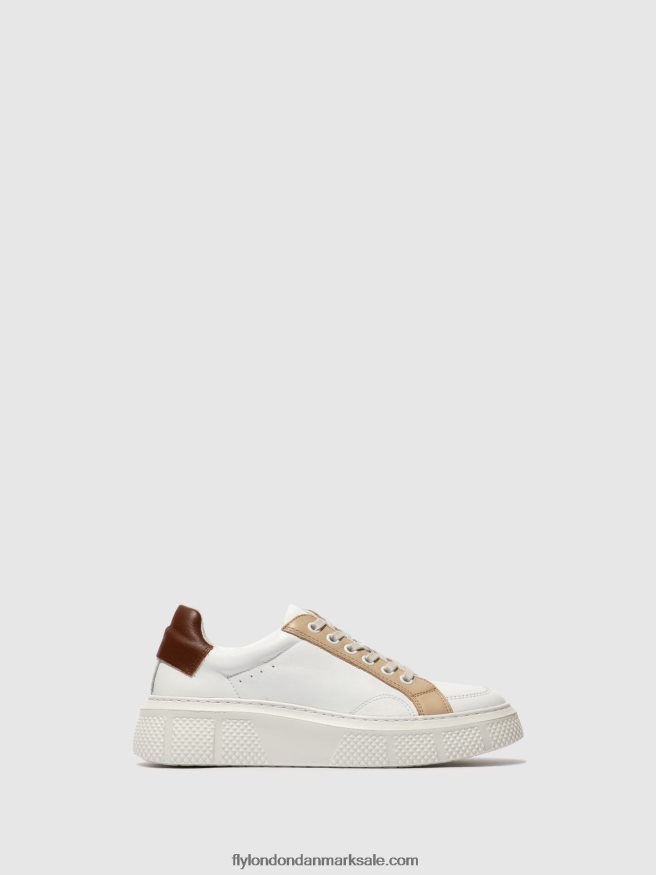 Fly London Kvinder Snøresko emmy510 X84ZLZ757 hvid/beige/cognac