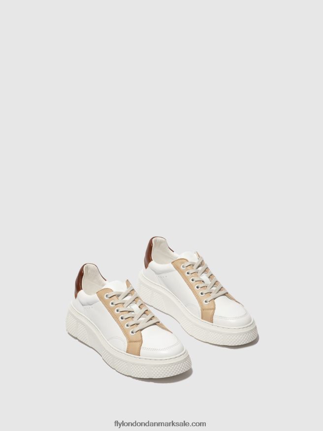 Fly London Kvinder Snøresko emmy510 X84ZLZ757 hvid/beige/cognac