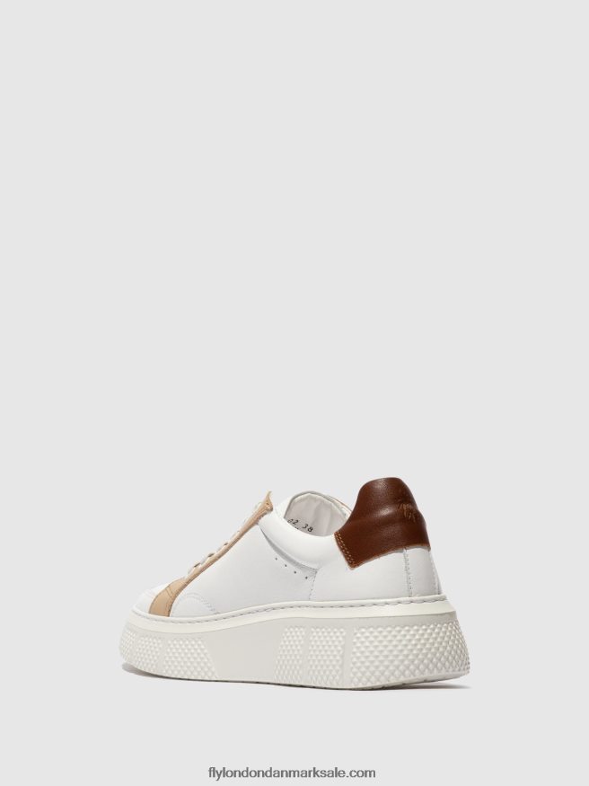 Fly London Kvinder Snøresko emmy510 X84ZLZ757 hvid/beige/cognac