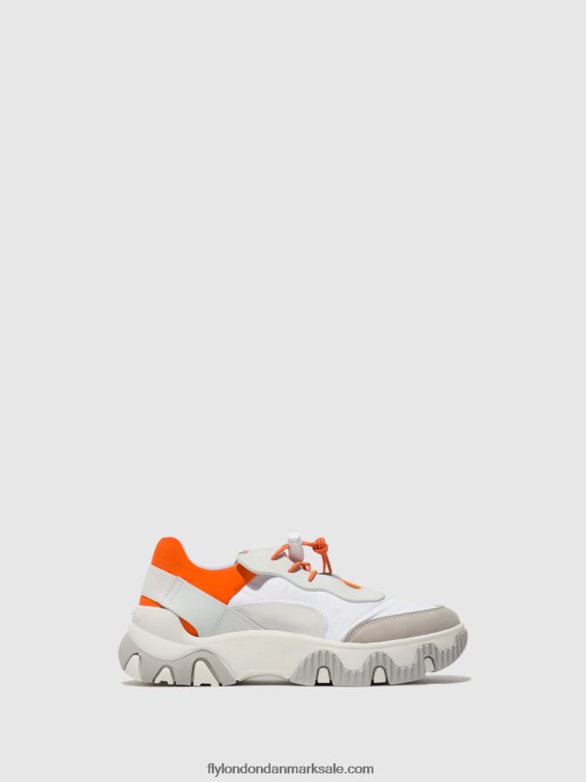 Fly London Kvinder elastiske sneakers fian634 X84ZLZ748 offwhite/koral