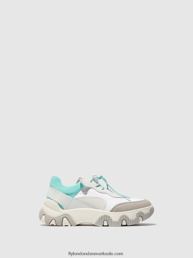 Fly London Kvinder elastiske sneakers fian634 X84ZLZ749 offwhite/mynt