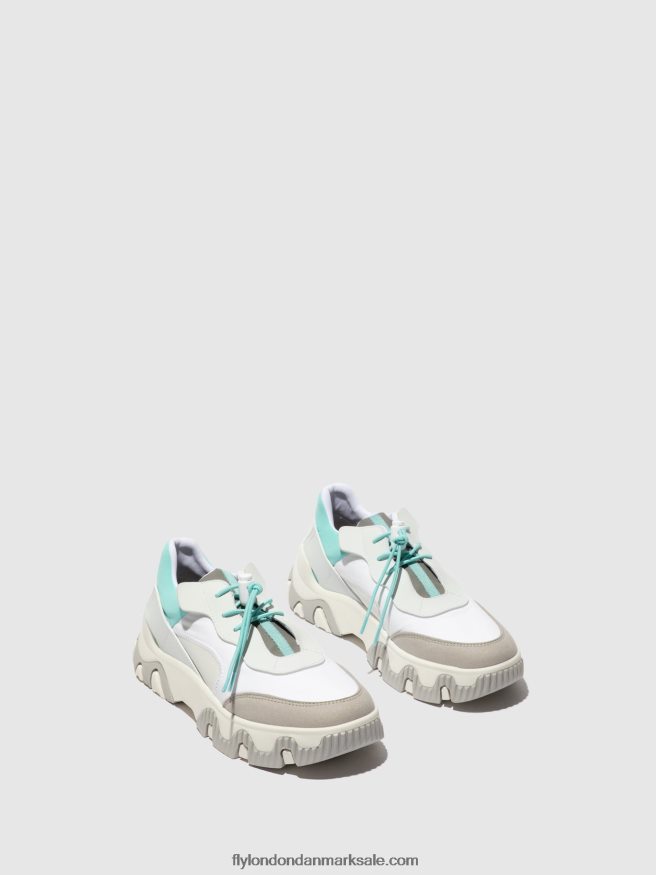Fly London Kvinder elastiske sneakers fian634 X84ZLZ749 offwhite/mynt