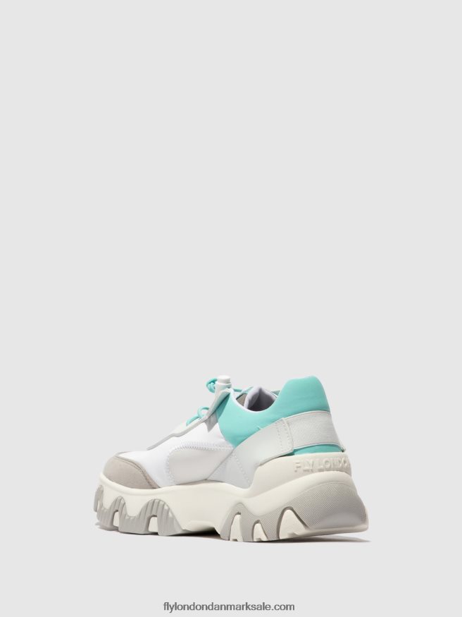 Fly London Kvinder elastiske sneakers fian634 X84ZLZ749 offwhite/mynt
