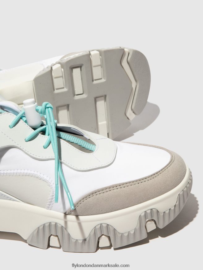 Fly London Kvinder elastiske sneakers fian634 X84ZLZ749 offwhite/mynt