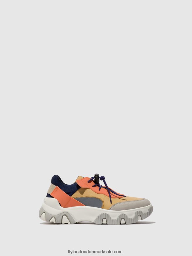 Fly London Kvinder elastiske sneakers fian634 X84ZLZ750 fersken
