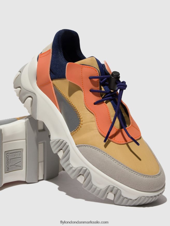 Fly London Kvinder elastiske sneakers fian634 X84ZLZ750 fersken