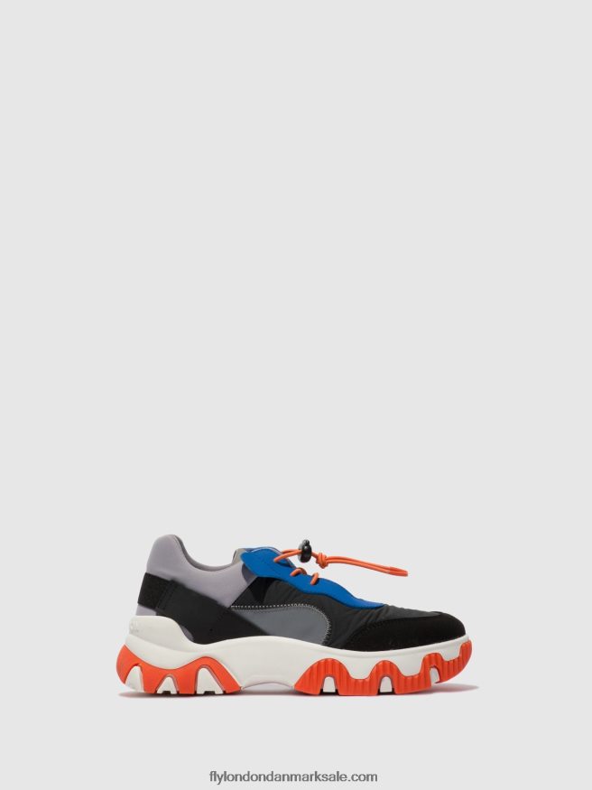 Fly London Kvinder elastiske sneakers fian634 X84ZLZ767 multi grå/blå/orange