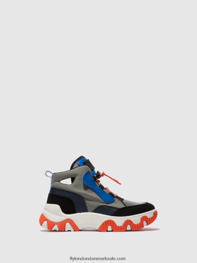 Fly London Kvinder hi-top sneakers feny633 X84ZLZ766 multi grå/blå/orange