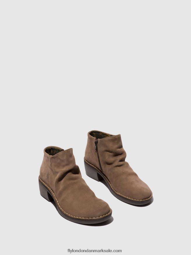 Fly London Kvinder ankelstøvler med lynlås merk093 X84ZLZ53 taupe