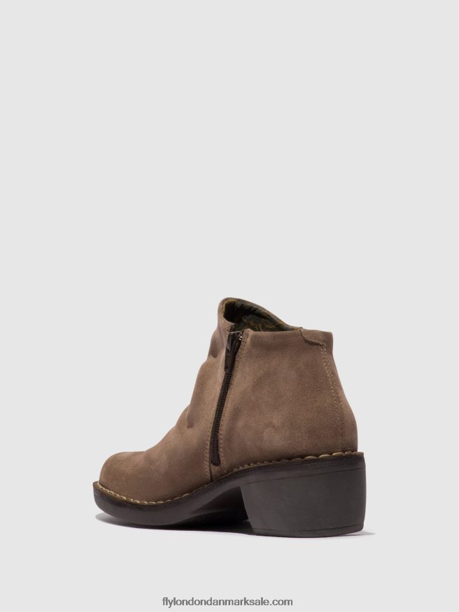 Fly London Kvinder ankelstøvler med lynlås merk093 X84ZLZ53 taupe