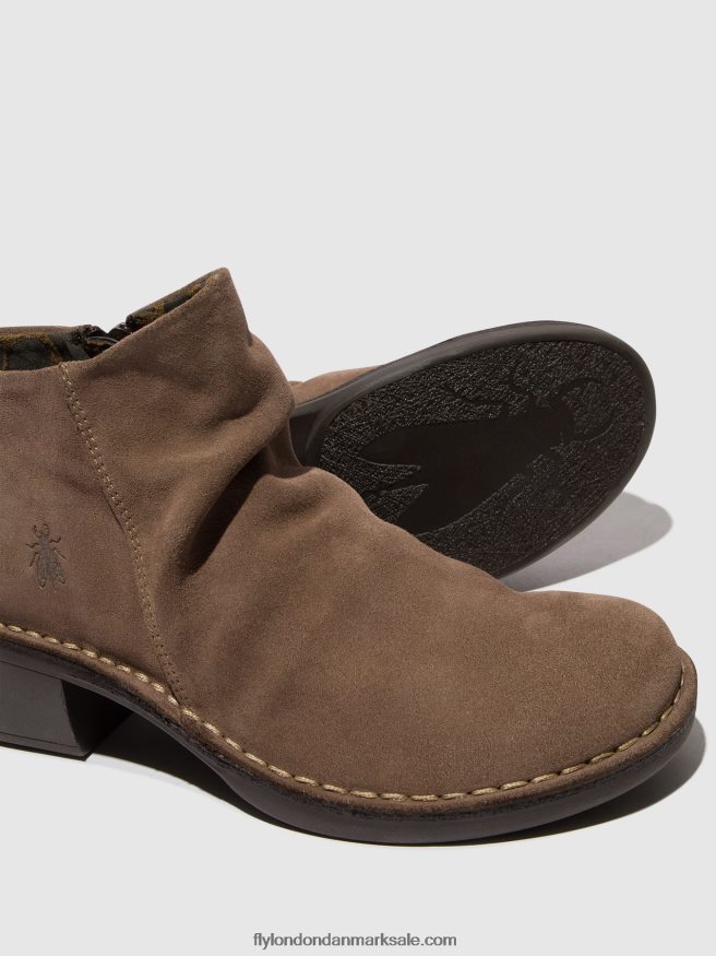 Fly London Kvinder ankelstøvler med lynlås merk093 X84ZLZ53 taupe