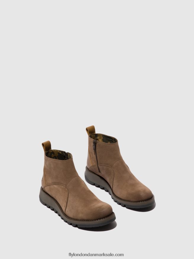 Fly London Kvinder ankelstøvler med lynlås sely918 X84ZLZ37 taupe/kamel