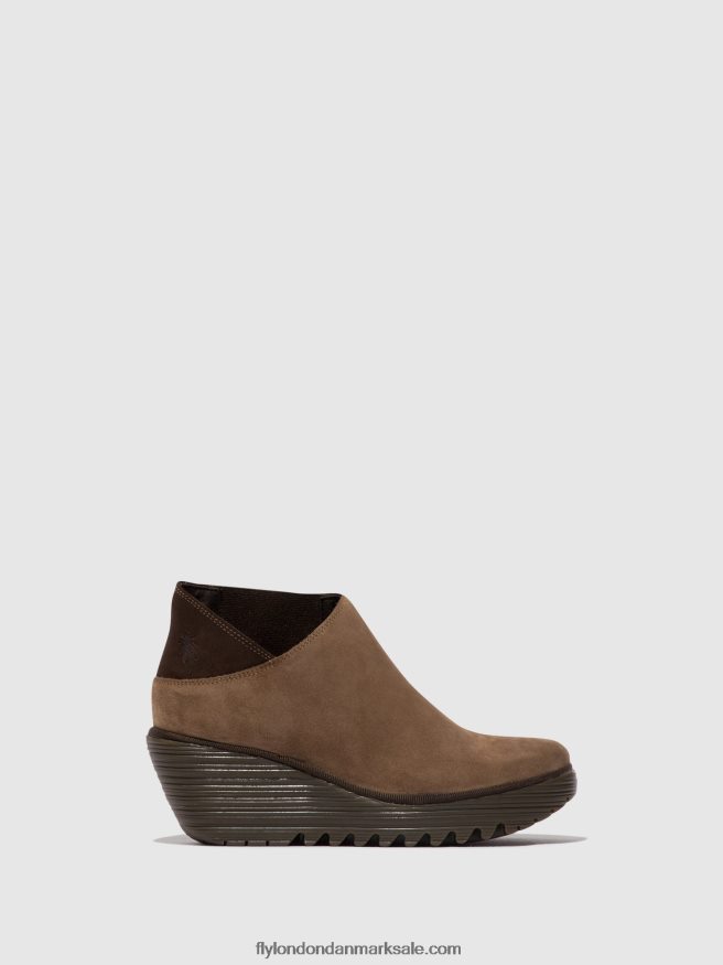 Fly London Kvinder ankelstøvler med lynlås yego400 X84ZLZ28 taupe/expresso