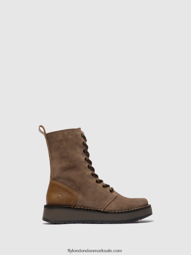 Fly London Kvinder ankelstøvler med snøre rami043 X84ZLZ20 taupe/kamel