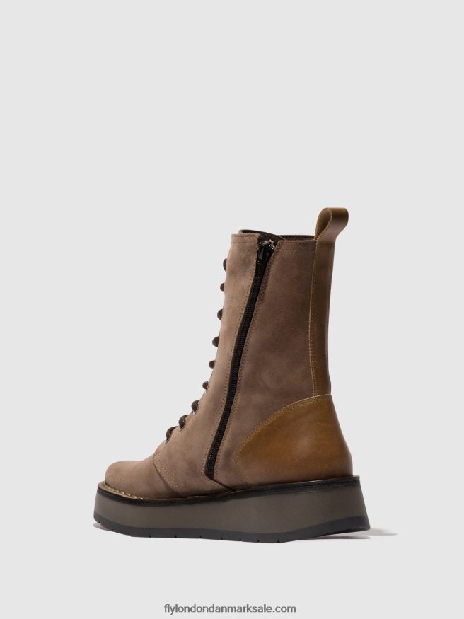 Fly London Kvinder ankelstøvler med snøre rami043 X84ZLZ20 taupe/kamel