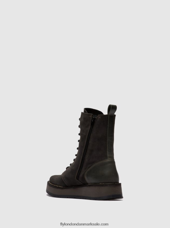 Fly London Kvinder ankelstøvler med snøre rami043 X84ZLZ247 olieruskind/tæppe diesel