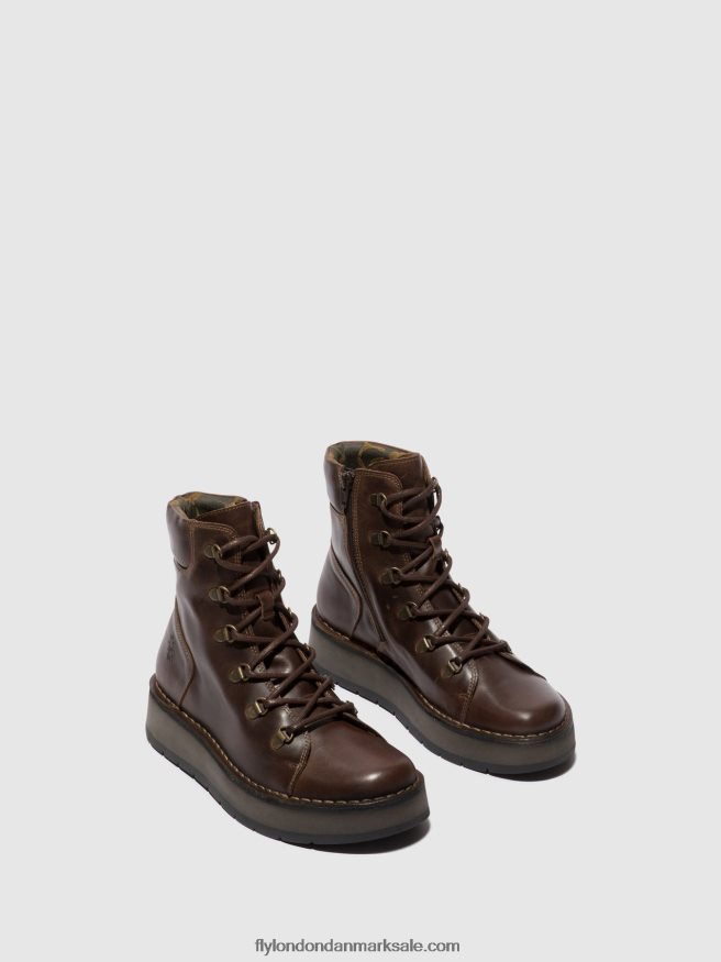 Fly London Kvinder ankelstøvler med snøre roxy094 X84ZLZ88 dk. Brun