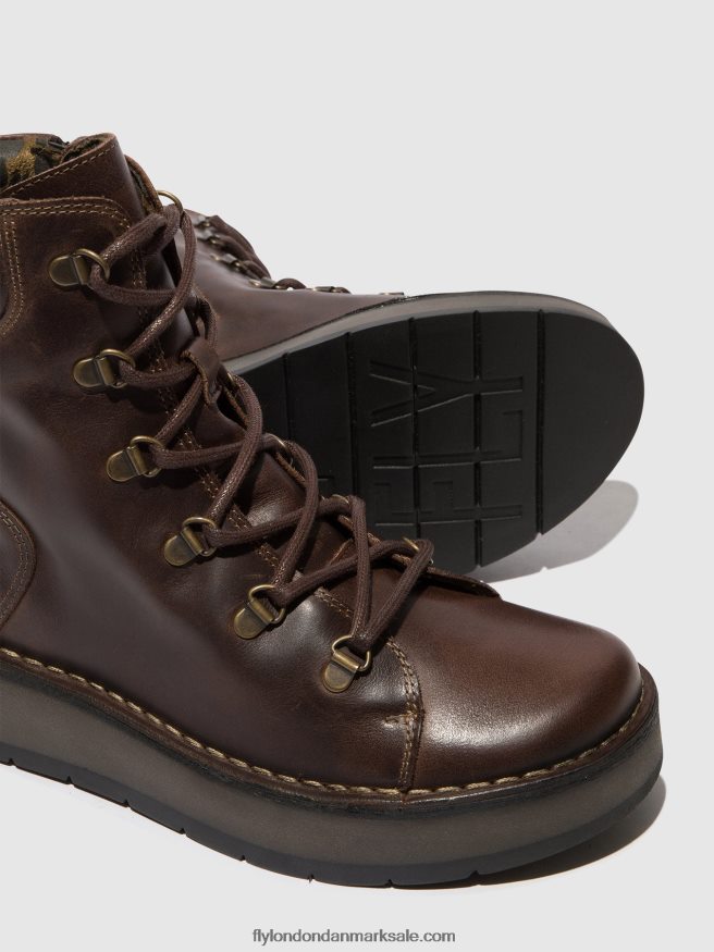 Fly London Kvinder ankelstøvler med snøre roxy094 X84ZLZ88 dk. Brun