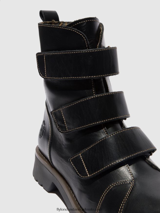 Fly London Kvinder ankelstøvler med velcro rach790 X84ZLZ190 tæppe sort