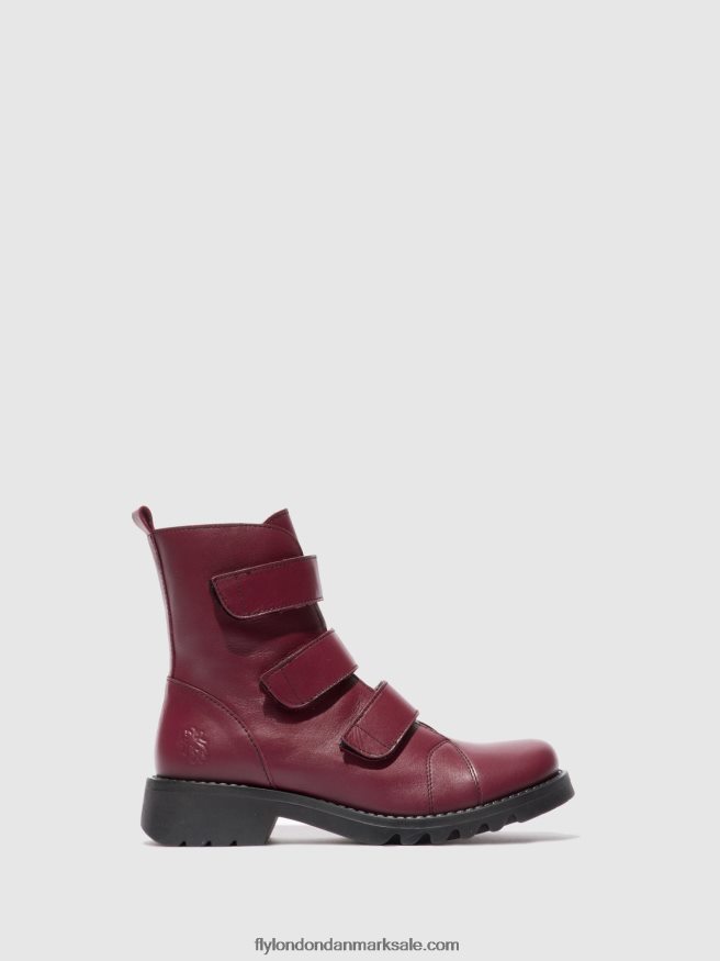 Fly London Kvinder ankelstøvler med velcro rach790 X84ZLZ191 lædervin (sort)