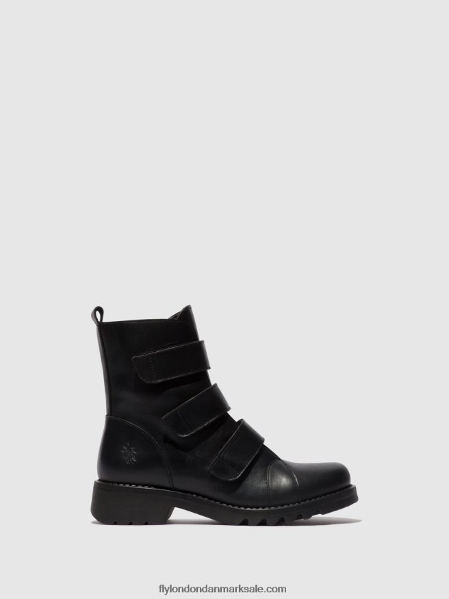Fly London Kvinder ankelstøvler med velcro rach790 X84ZLZ19 sort (helt sort)