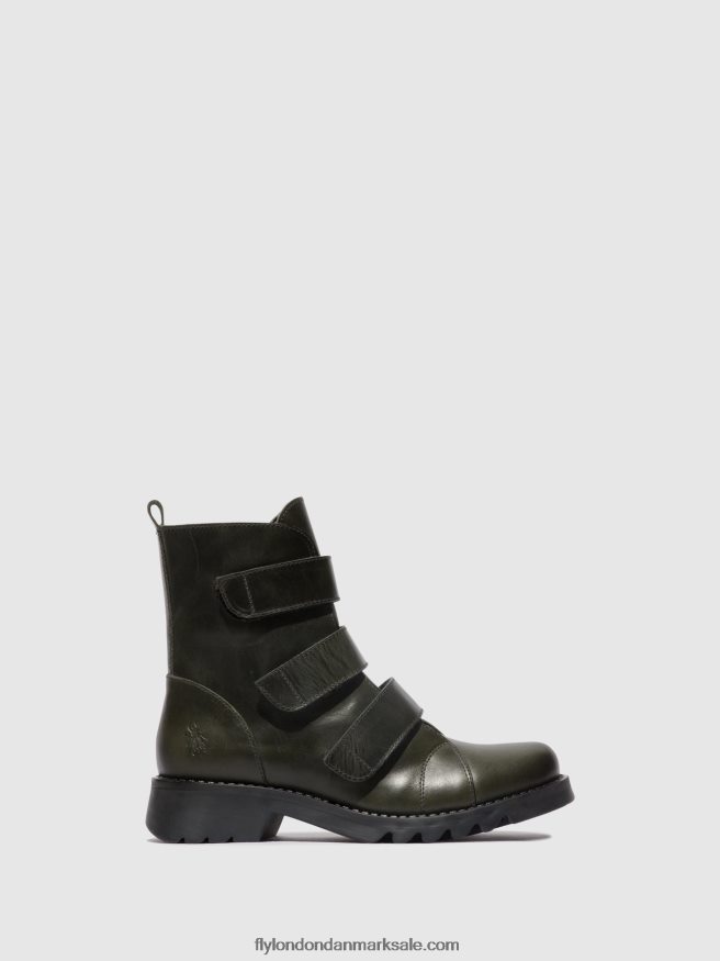 Fly London Kvinder ankelstøvler med velcro rach790 X84ZLZ76 diesel (sort sål)