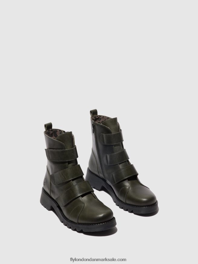 Fly London Kvinder ankelstøvler med velcro rach790 X84ZLZ76 diesel (sort sål)