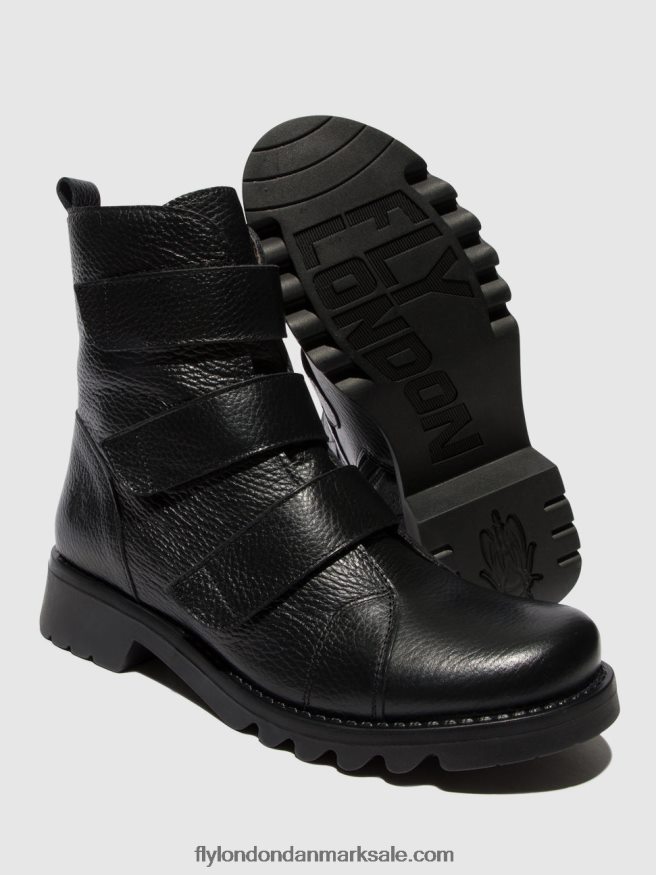 Fly London Kvinder ankelstøvler med velcro rach790 X84ZLZ81 sort