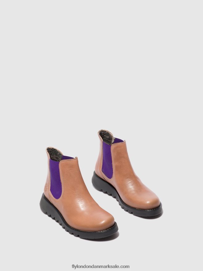Fly London Kvinder chelsea ankelstøvler X84ZLZ177 salv tæppe rose (violet elastik)