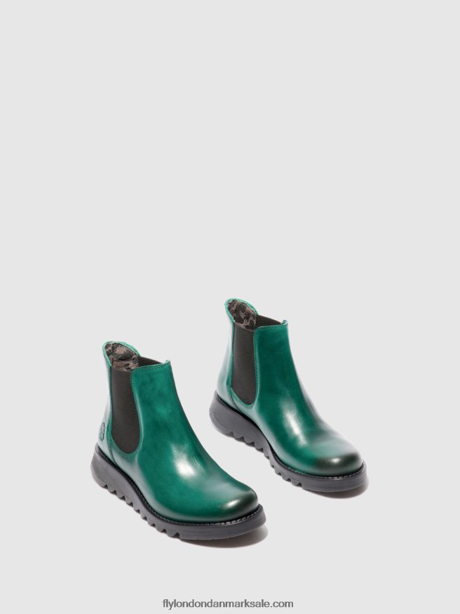 Fly London Kvinder chelsea ankelstøvler X84ZLZ215 salv tæppe shamrock green (sort elastik)