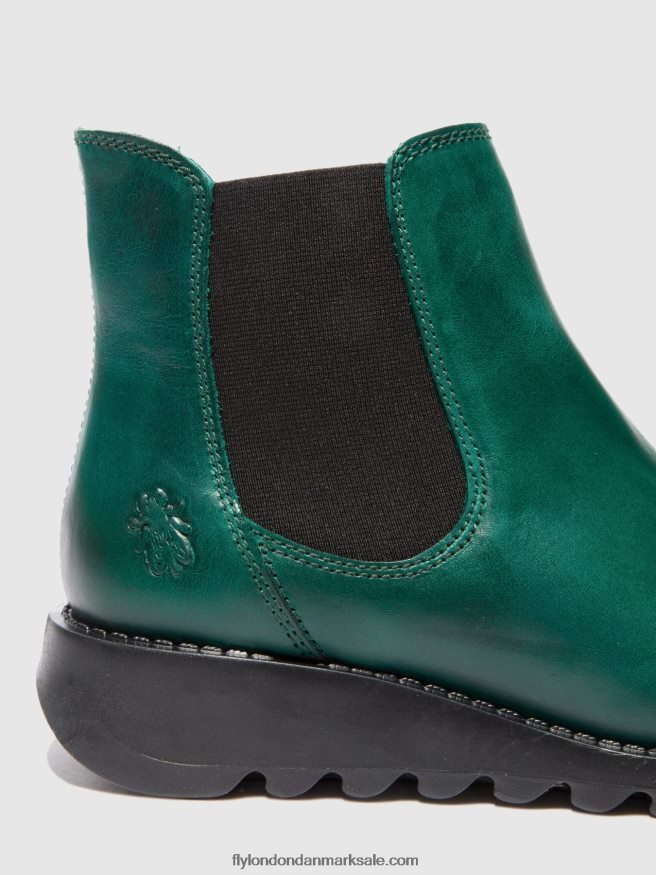 Fly London Kvinder chelsea ankelstøvler X84ZLZ215 salv tæppe shamrock green (sort elastik)