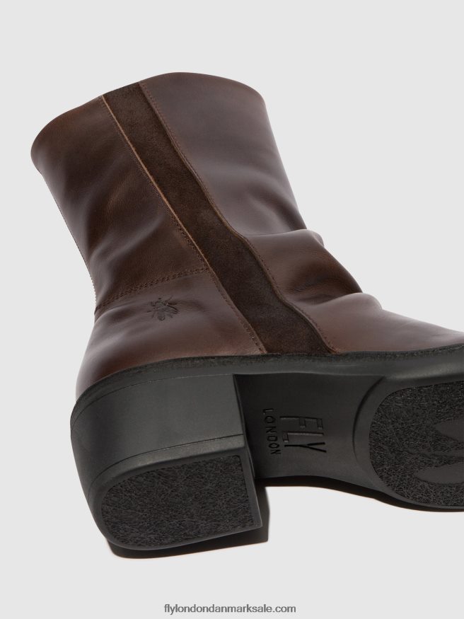 Fly London Kvinder lynlås støvler mecy092 X84ZLZ301 dk.brown/expresso